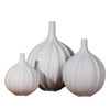 White Ceramic Vase Small Onion Shape Vases for Rustic Home Decor