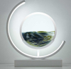 White 3D Sand Painting Table Lamp