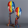 Creative Colorful Lady Face Art Statue Home Decor Ornaments