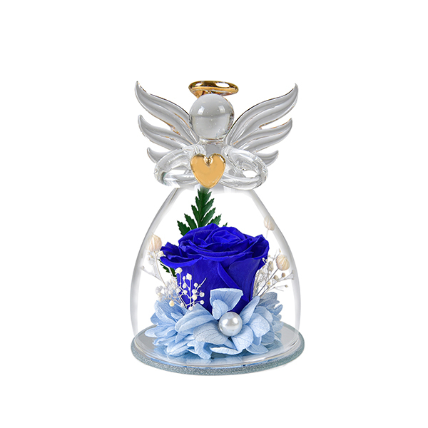 Eternal Rose in Glass Angel Figurines Romantic Gift for Her