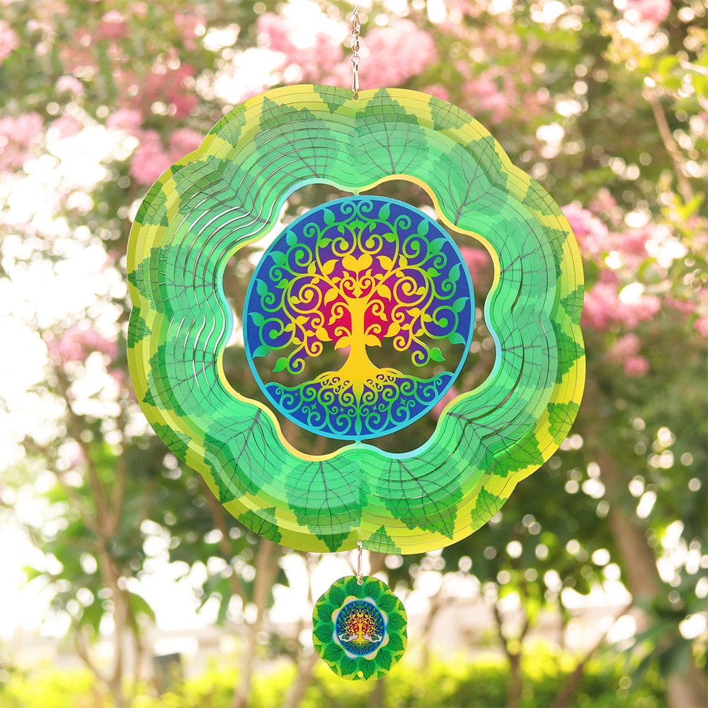 Hanging Kinetic 3D Wind Chime Tree of Life for Garden Decor