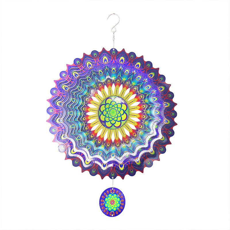 Peacock Tail 3D Wind Chime for Garden Hanging Decoration