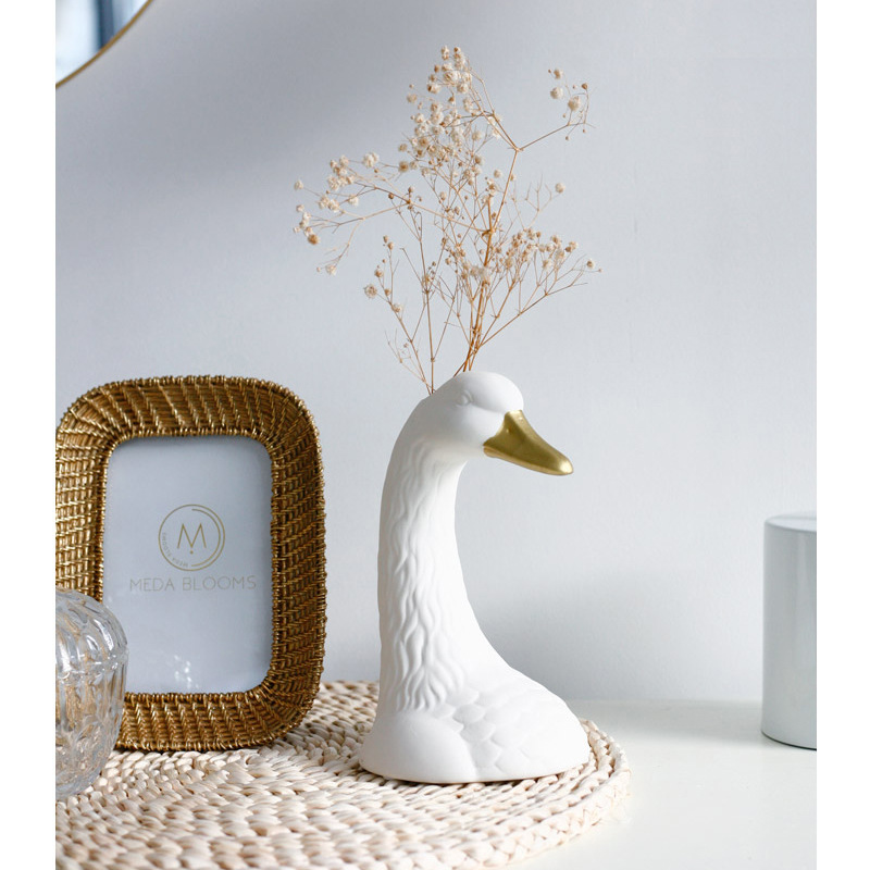 Goose Statues Vase Aesthetic Figurines Home Decor Gifts