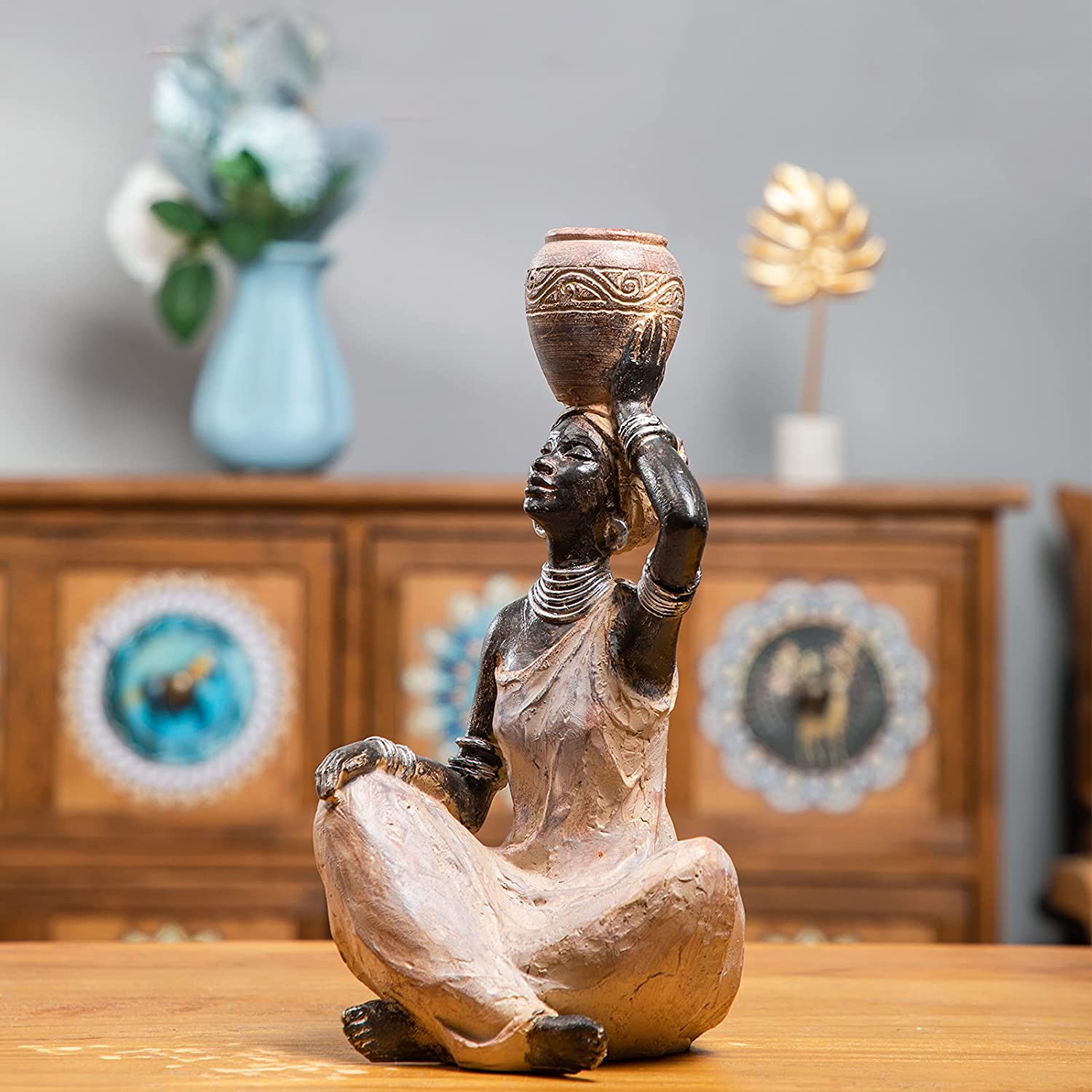 African Lady Statue for Home Decoration