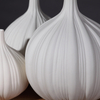 White Ceramic Vase Small Onion Shape Vases for Rustic Home Decor