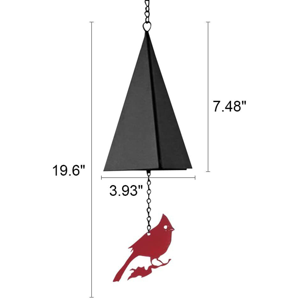 Cardinal Bird Wind Chime Outdoor Hanging Decor for Garden