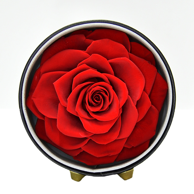 Preserved Rose in PU Leather Box for Home Decor Gift for Her