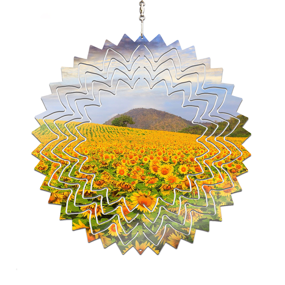 Stainless Steel Wind Chime 3D Sunflower Outdoor Garden Decoration