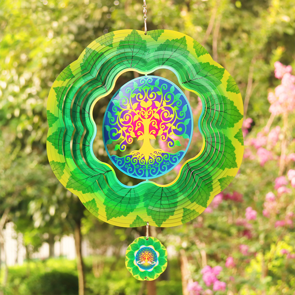 Hanging Kinetic 3D Wind Chime Tree of Life for Garden Decor