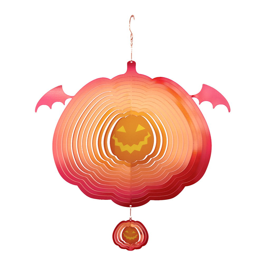 Stainless Rotating Pumpkin Wind Chime Hanging Ornament for Garden
