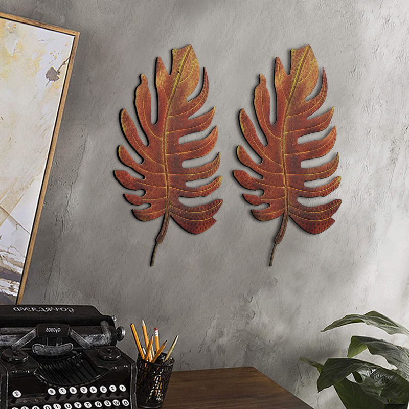 Leaf Shape Iron Wall Decor