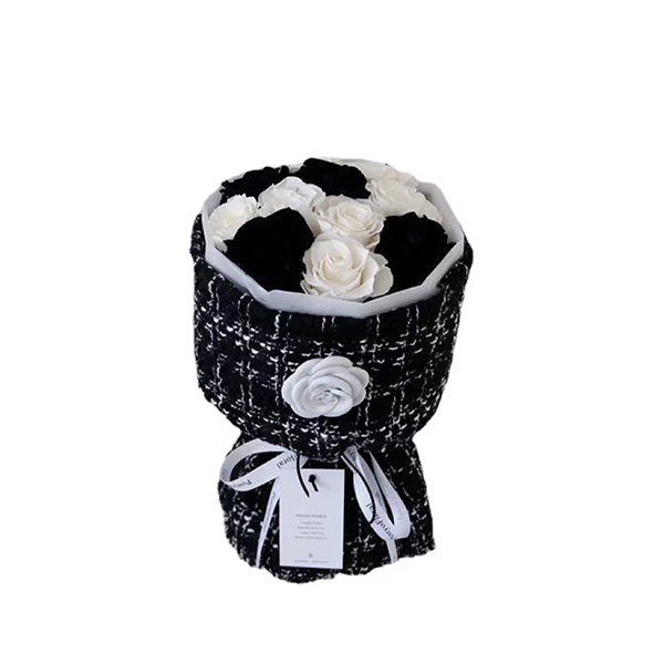 Black And White Preserved Flower Bouquet