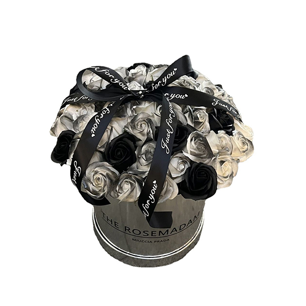 Black and White Barreled Eternal Flower