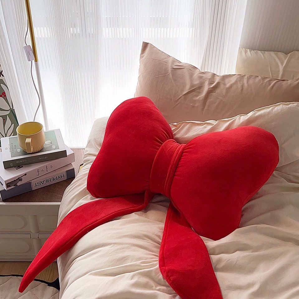 Red Bow Throw Pillows