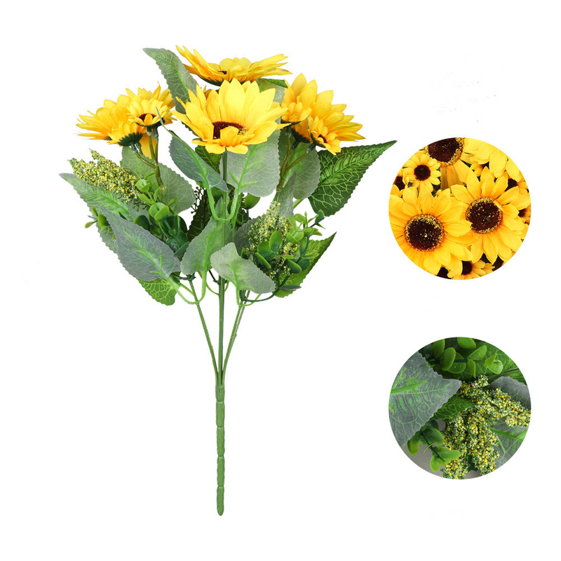 Artificial Sunflower Flowers Long Stem Fake Sunflowers Home Wedding Decoration 
