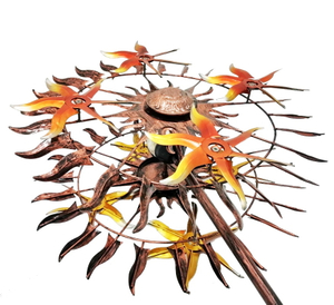 Golden Suns Dual Rotor Metal Wind Spinner Garden Decor Ornament