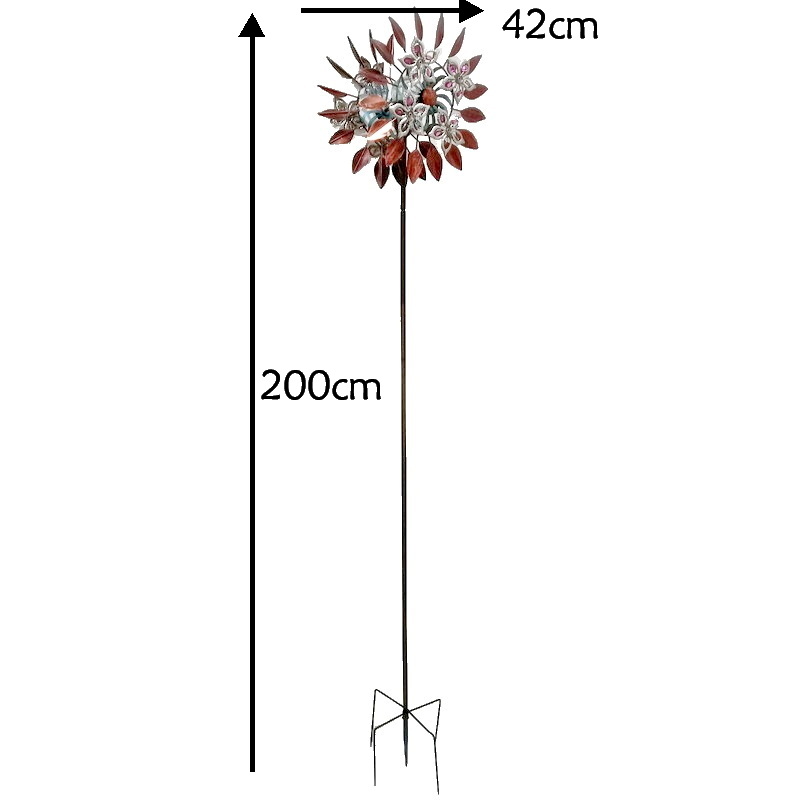 Solar Wind Spinners Swivel Multi-Color Lighting Garden Decor