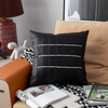 Line Leather Throw Pillows
