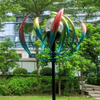 Colorful Tulip Flower Wind Spinner Outdoor Garden Decor