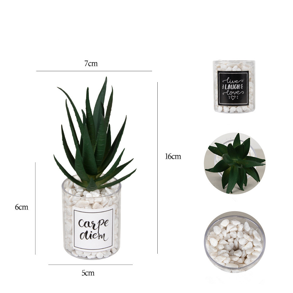 Artificial Succulent Fake Aloe Potted Plant Home Office Table Decor