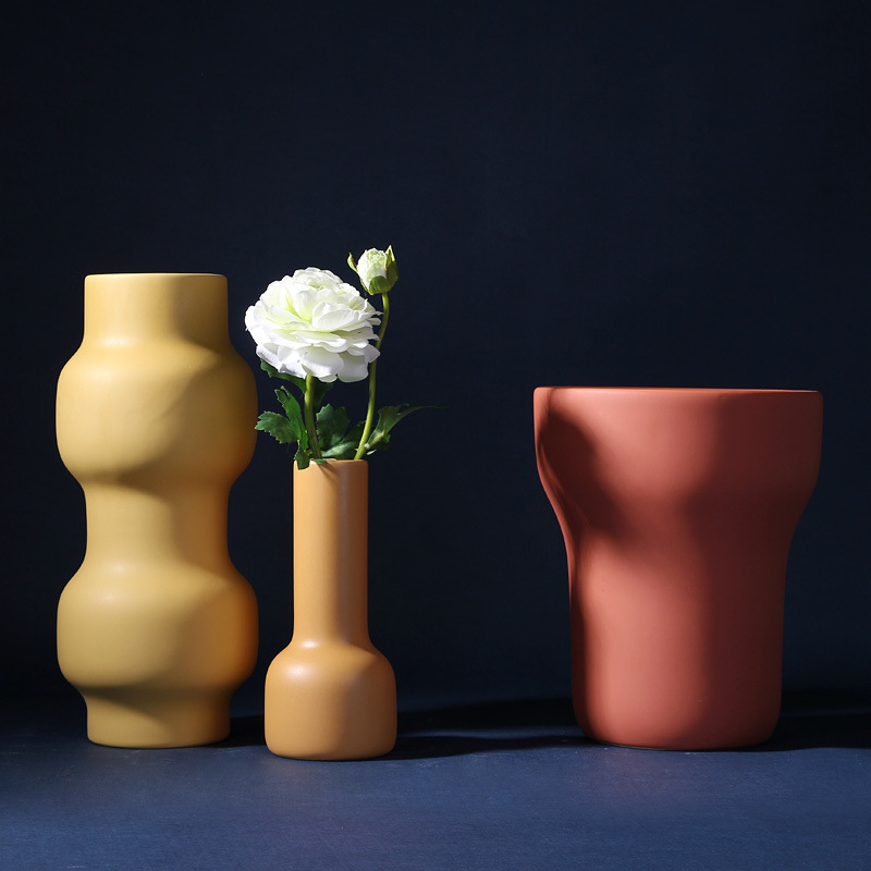 Modern Ceramic Flower Vase Geometric Home Decorative Accessories - Buy ...