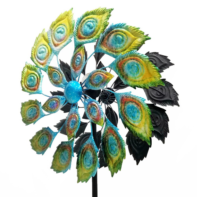 Peacock Wind Spinner Solar Light Garden Decoration
