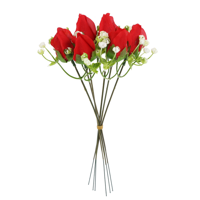Artificial Red Rose Flowers Fake Silk Single Rose Home Wedding Decoration