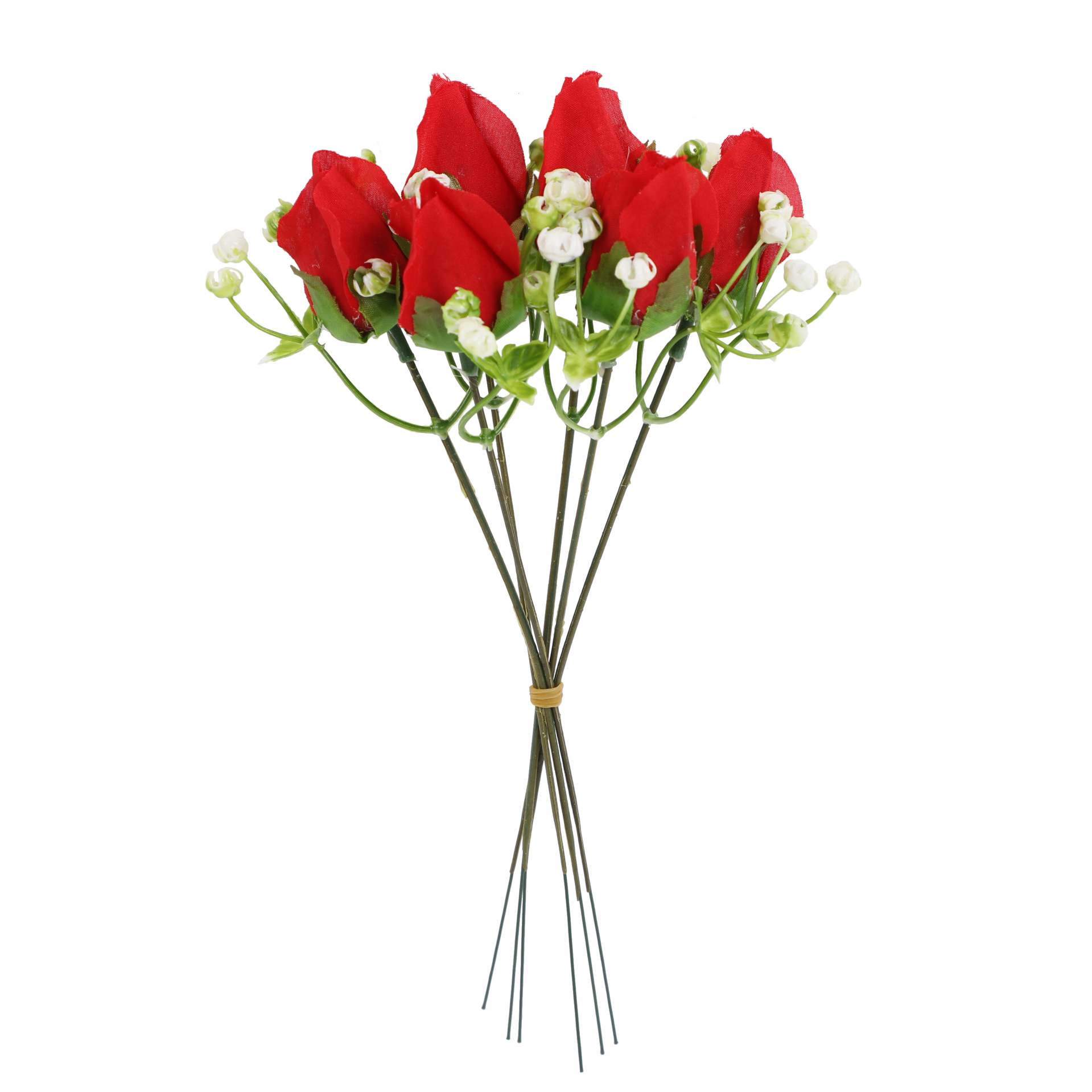 Artificial Red Rose Flowers Fake Silk Single Rose Home Wedding Decoration