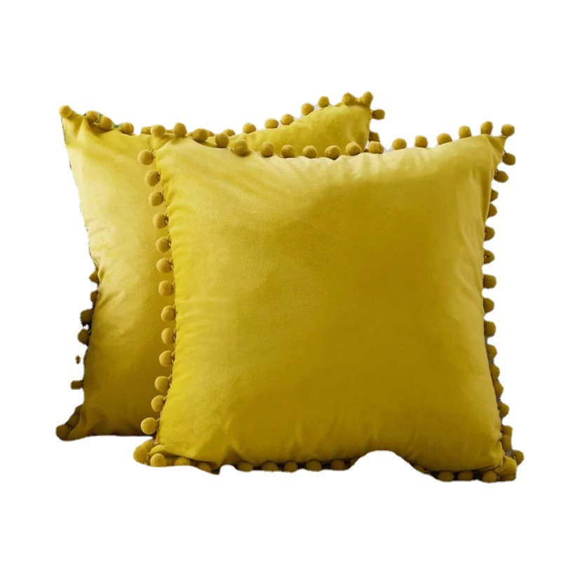 Modern Style Throw Pillow Velvet Ball Cushion 