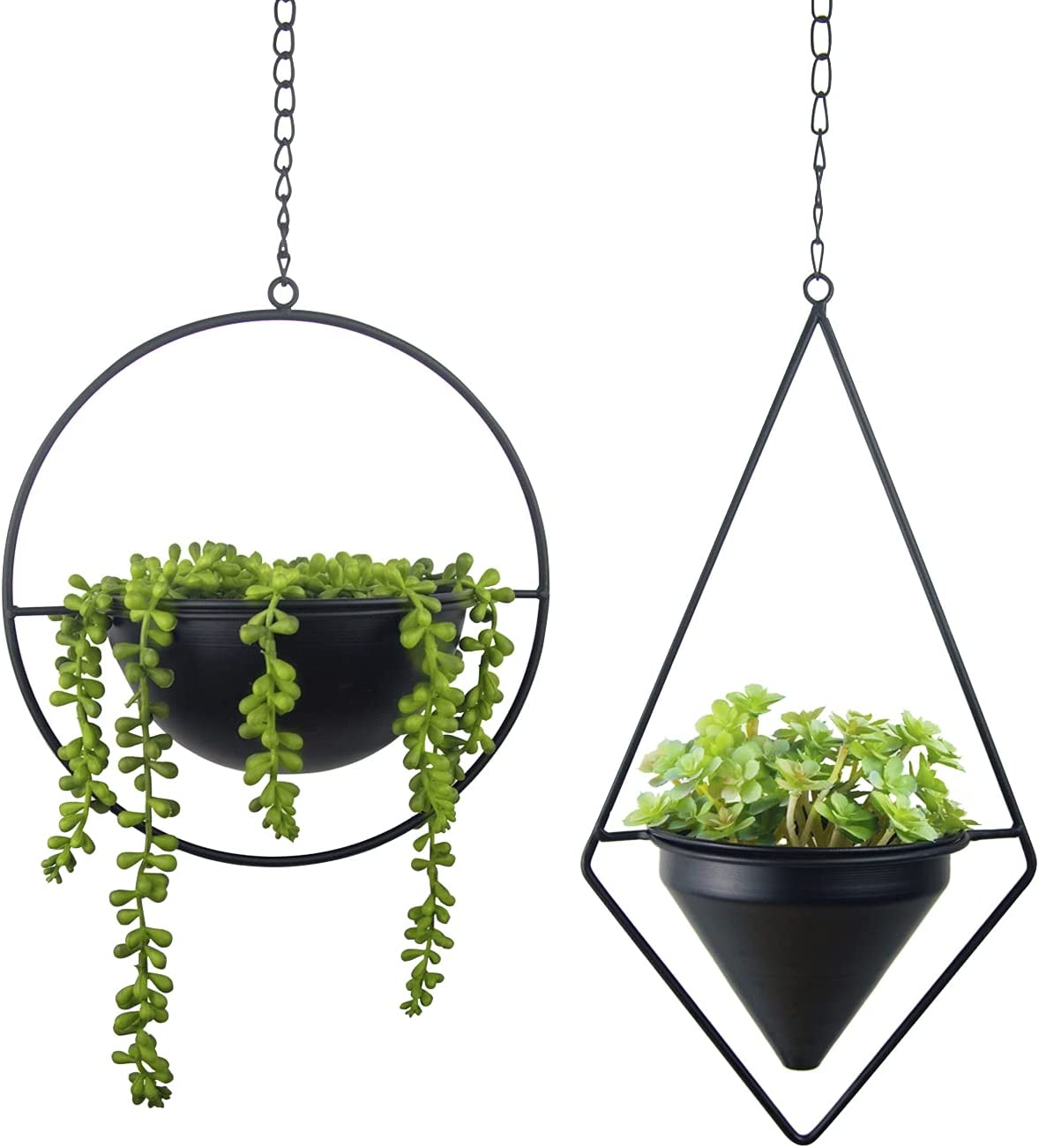 Metal Hanging Planters Geometric Plant Pot