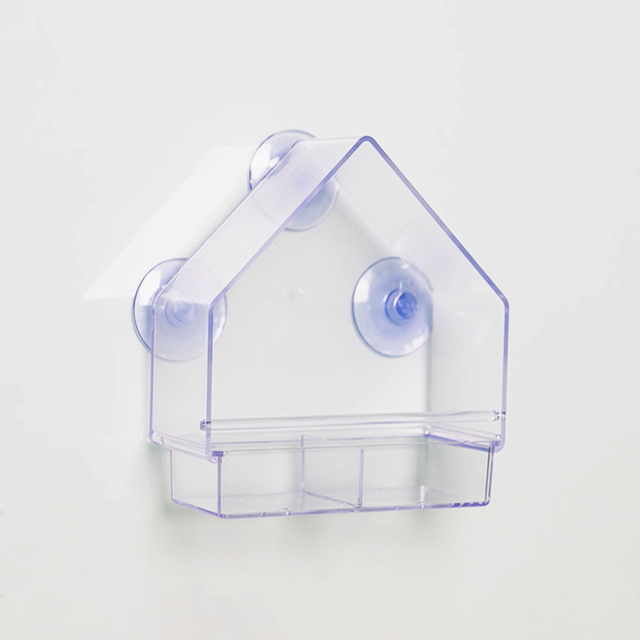 Transparent Window Bird Feeder for Outside Wild Birds