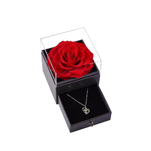 Preserved Rose with Jewelry Gifts Eternal Flowers Gifts for Her