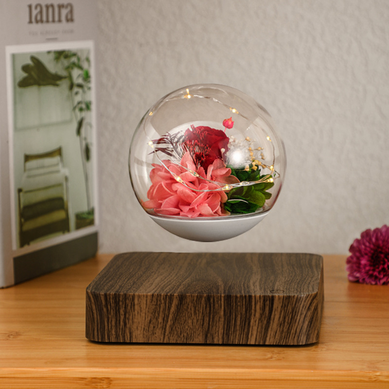 Magnetic Levitation Glass Cover Rose Gift