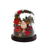 Preserved Rose Flower in Glass Dome Creative Christmas Deer Gifts