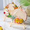 Everlasting Flower Handmade Round Wooden Piece