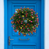 Spring Door Wreath with Camellia Artificial Green Foliage Wreath