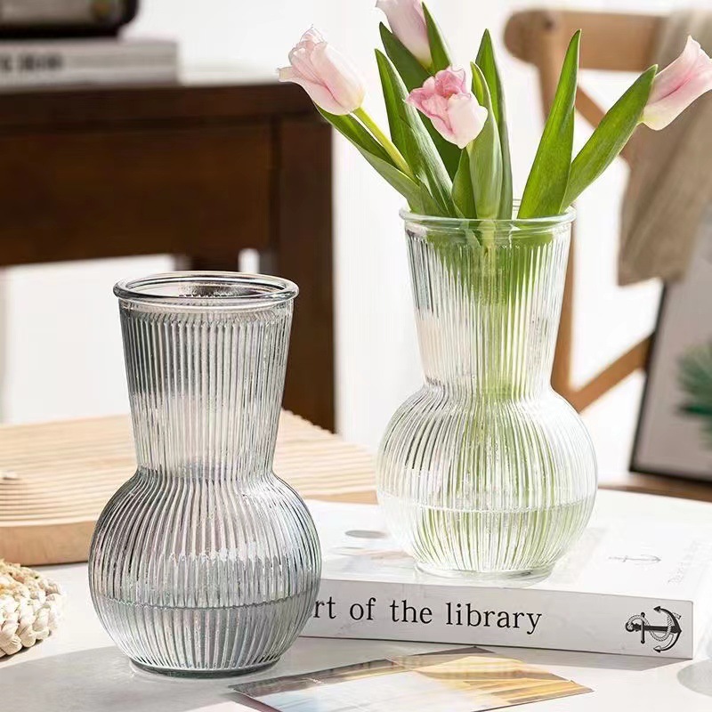 Simple Vertical Clear Semi-circular Vase