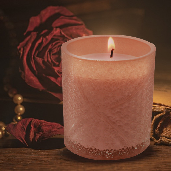 Embossed Bottle Pink Scented Candle 