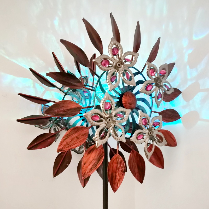Solar Wind Spinners Swivel Multi-Color Lighting Garden Decor