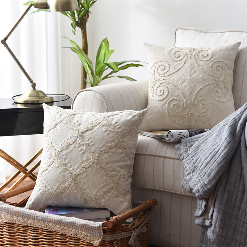 Cotton And Linen Woven Throw Pillows