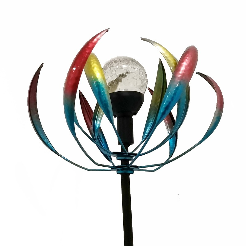 Colorful Tulip Flower Wind Spinner Outdoor Garden Decor