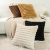 Rabbit Plush Vertical Strips Throw Pillow