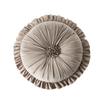 Round Flower Ruffled Edge Throw Pillow