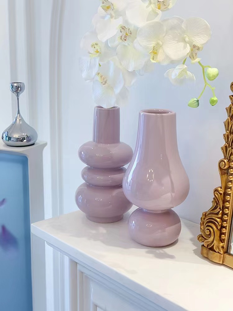 French Milk Purple Ceramic Vase