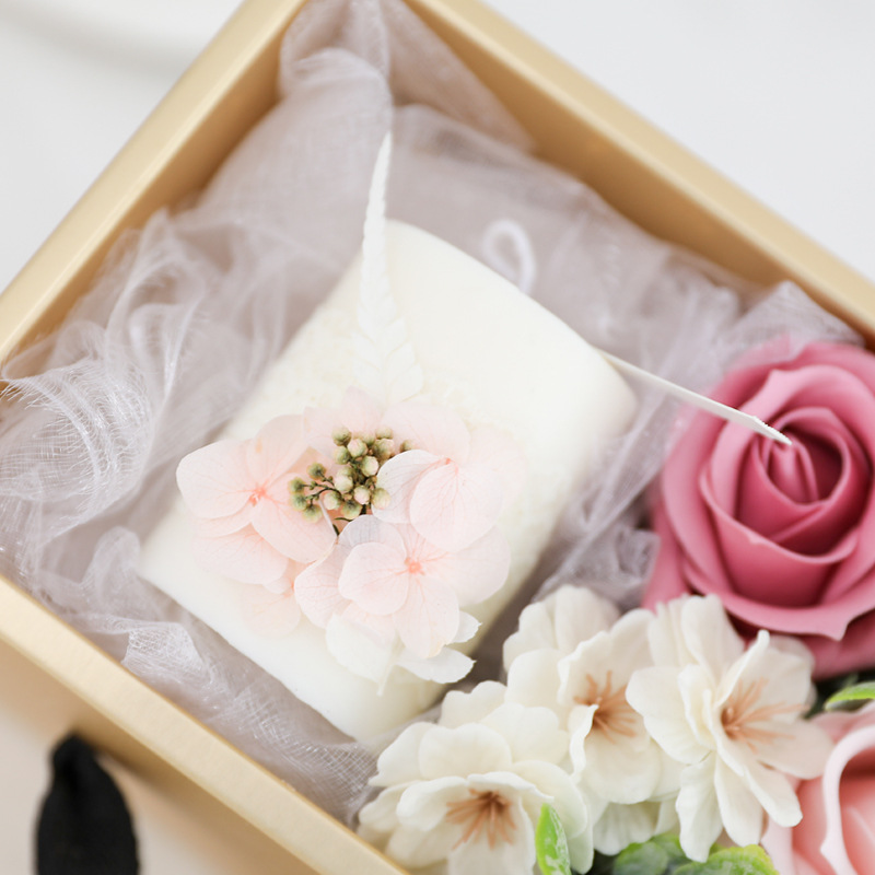 Soap Flower Aromatherapy Candle Gift Set