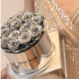 Eternal Flower Roses Gold And Silver Bucket