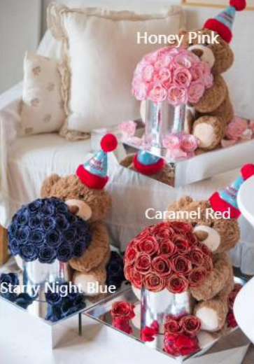 Birthday Rose Bear Cuddle Bucket