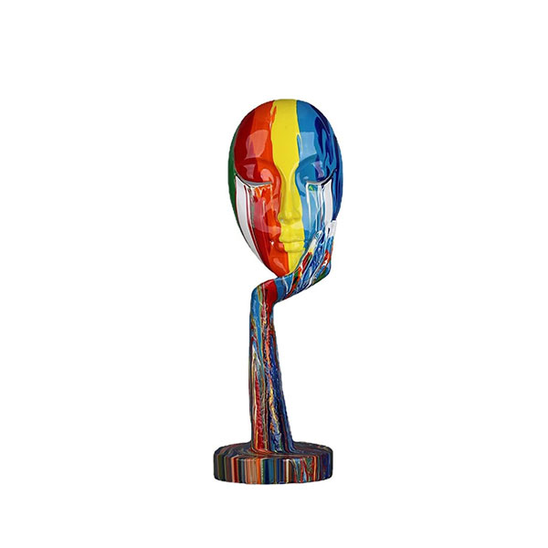 Creative Colorful Lady Face Art Statue Home Decor Ornaments