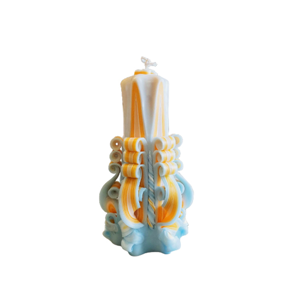 Hand-carved Craft Candle (Marine Tones)