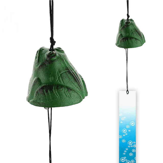 Iron Japanese Wind Chimes Lucky Frog Bells Hanging Decor Gifts 